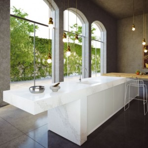 Kitchen Designs - Marble Look Island - www.designlibrary.com.au Interior Design & Building